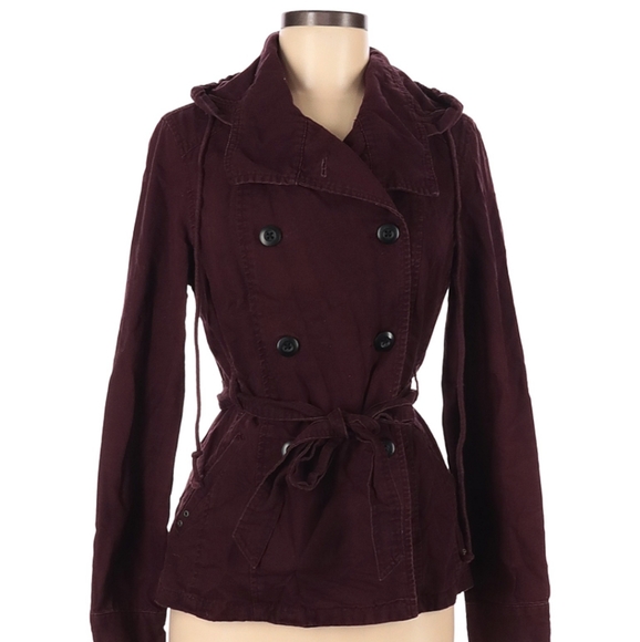 Converse Jackets & Blazers - Converse Burgundy M trench hooded jacket